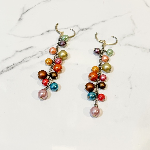 Colorful dangle earrings - Picture 2 of 2